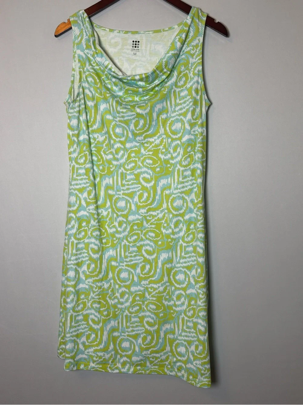 Title Nine Breeze Cowl Neck Tank Dress Womens M Green Activewear Travel Tennis - Picture 3 of 6